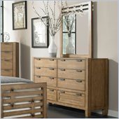 Broyhill Ember Grove 7 Drawer Dresser and Mirror Set in Weathered-Khaki