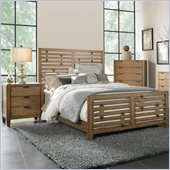 Broyhill Ember Grove Panel Bed 3 Piece Bedroom Set in Weathered-Khaki
