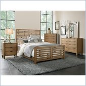 Broyhill Ember Grove Panel Bed 5 Piece Bedroom Set in Weathered-Khaki