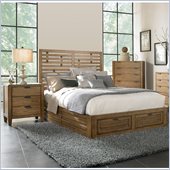 Broyhill Ember Grove Storage Bed 2 Pc Bedroom Set in Weathered-Khaki