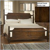 Broyhill Attic Heirlooms Vintage Low Post Bed in Rustic Oak Stain