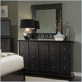 Broyhill Perspectives 9 Drawer Dresser and Lattice Mirror Set in Graphite