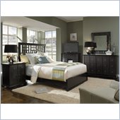 Broyhill Perspectives Lattice Low Bed 5 Piece Bedroom Set in Graphite