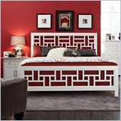 Broyhill Perspectives Artic White Lattice Panel Bed 2 Pc Bedroom Set