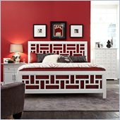 Broyhill Perspectives Artic White Lattice Panel Bed 3 Pc Bedroom Set