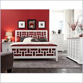 Broyhill Perspectives Artic White Lattice Panel Bed 4 Pc Bedroom Set