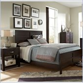Broyhill Primo Vista Panel Bed 3 Piece Bedroom Set in Black Stain