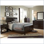 Broyhill Primo Vista Panel Bed 5 Piece Bedroom Set in Black Stain