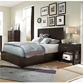 Broyhill Primo Vista Panel Storage Bed 2 Pc Bedroom Set in Black Stain