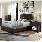 Broyhill Primo Vista Panel Storage Bed 3 Pc Bedroom Set in Black Stain