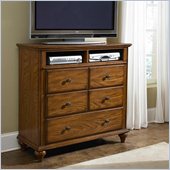 Broyhill Hayden Place 3 Drawer Media Chest in Warm Golden Oak