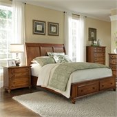 Broyhill Hayden Place Panel Storage Bed in Warm Golden Oak
