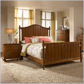 Broyhill Hayden Place Panel Bed 3 Piece Bedroom Set in Light Cherry