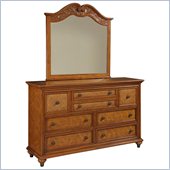 Broyhill Samana Cove Arched Dresser Mirror in Natural Amber