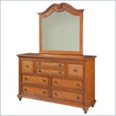 Broyhill Samana Cove 8 Drawer Dresser w/ Mirror Set in Natural Amber