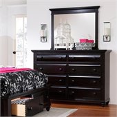 Broyhill Farnsworth Landscape Dresser Mirror in Inky Black Stain
