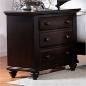 Broyhill Farnsworth 3 Drawer Night Stand in Inky Black Stain