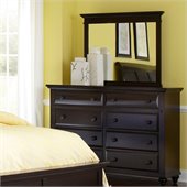 Broyhill Farnsworth 8 Drawer Dresser w/ Mirror Set in Inky Black Stain