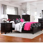 Broyhill Farnsworth Sleigh Bed 2 Piece Bedroom Set in Inky Black Stain