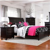 Broyhill Farnsworth Sleigh Bed 3 Piece Bedroom Set in Inky Black Stain