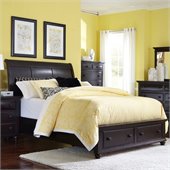 Broyhill Farnsworth Sleigh Bed w/ Storage Footboard in Inky Black