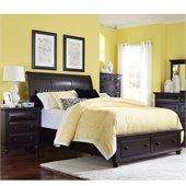 Broyhill Farnsworth Storage Sleigh Bed 2 Pc Bedroom Set in Inky Black