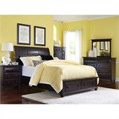 Broyhill Farnsworth Storage Sleigh Bed 5 Pc Bedroom Set in Inky Black