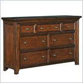 Broyhill Abbott Bay 7 Drawer Dresser in Warm Russet Brown