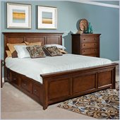 Broyhill Abbott Bay Panel Bed with Storage in Warm Russet Brown
