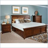 Broyhill Abbott Bay Panel Bed 3 Pc Bedroom Set in Warm Russet Brown