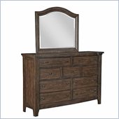 Broyhill Attic Retreat 9 Drawer Dresser and Mirror Set in Weathered-Mink