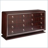 Broyhill Pinstripe 8 Drawer Double Dresser in Dark Mahogany