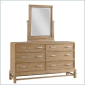 Broyhill Hampton 6 Drawer Dresser with Tilt Mirror Set in Light Mocha
