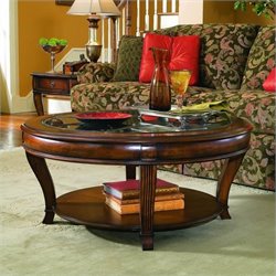 Hooker Furniture Brookhaven Round Glass Top Cocktail Table in Medium Clear Cherry Finish Best Price