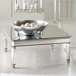 Hooker Furniture Square Mirrored Cocktail Table with Gold Painted Trim Finish Best Price