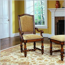 Hooker Furniture Wynterhall Fabric Arm Chair in Distressed Cherry