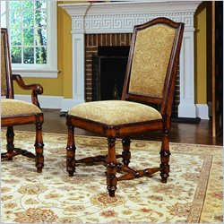 Hooker Furniture Wynterhall Fabric Side Chair in Distressed Cherry