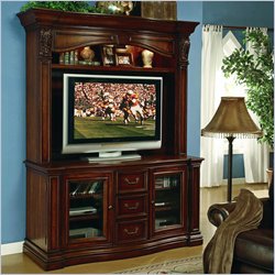 Hooker Furniture Villa Sienna Entertainment Console with Hutch in Medium Cherry Finish Best Price