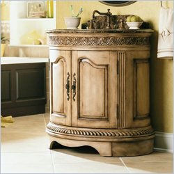 Hooker Furniture Oval Sink Cabinet with Marble Veneer Top