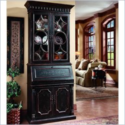 Hooker Furniture Seven Seas Secretary with Hutch in Black Finish Furniture Office Desks Secretary Desks Hooker Furniture 363020