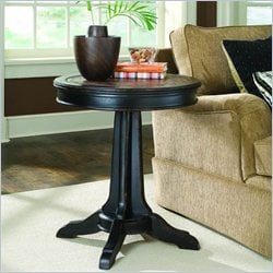 Hooker Furniture Round Carved Leather Top Pedestal Accent Table Best Price