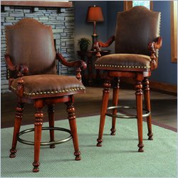 Hooker Furniture Waverly Place Upholstered Bar Stool in Cherry