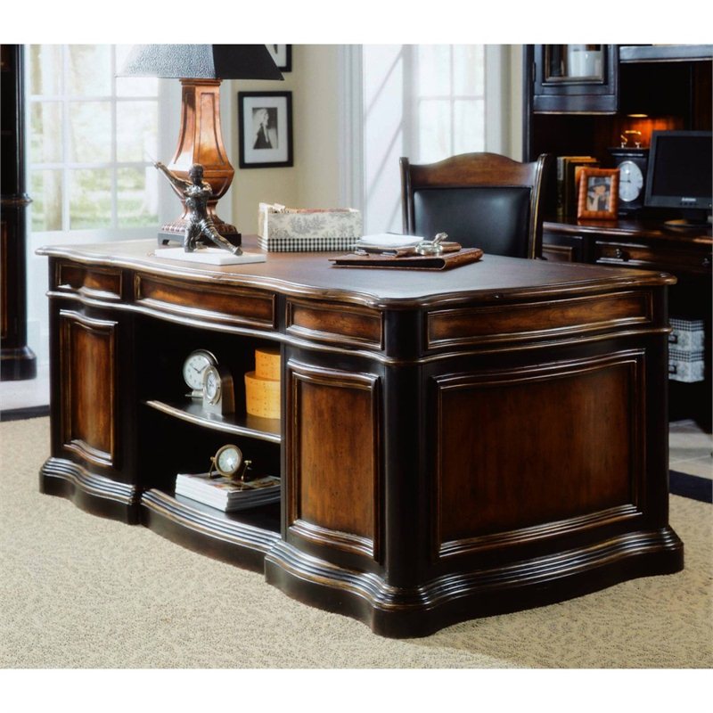 Hooker Furniture Preston Ridge Leather Top Executive Desk