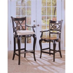 Hooker Furniture Preston Ridge Double X Back Counter Stool w/ Cushion