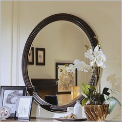 Hooker Furniture Preston Ridge Round Mirror  in Cherry/Mahogany Finish