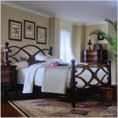 Hooker Furniture Preston Ridge Low Post Bed in Black Rub-Through