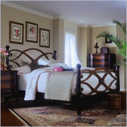 Hooker Furniture Preston Ridge King Low Post Bed in Black Rub-Through