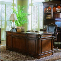 Hooker Furniture Wynterhall Executive Desk in Warm Brown Finish
