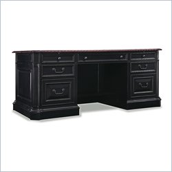 Hooker Furniture New Castle II Executive Desk in Black Rubbed Finish