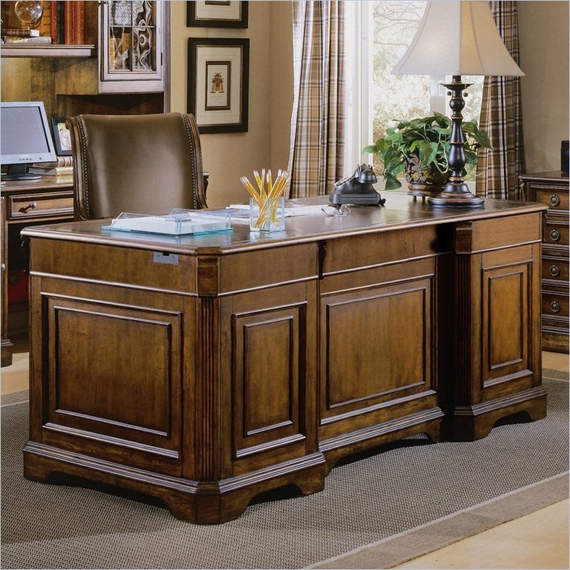 Hooker Furniture Brookhaven Executive Desk with Wood Top